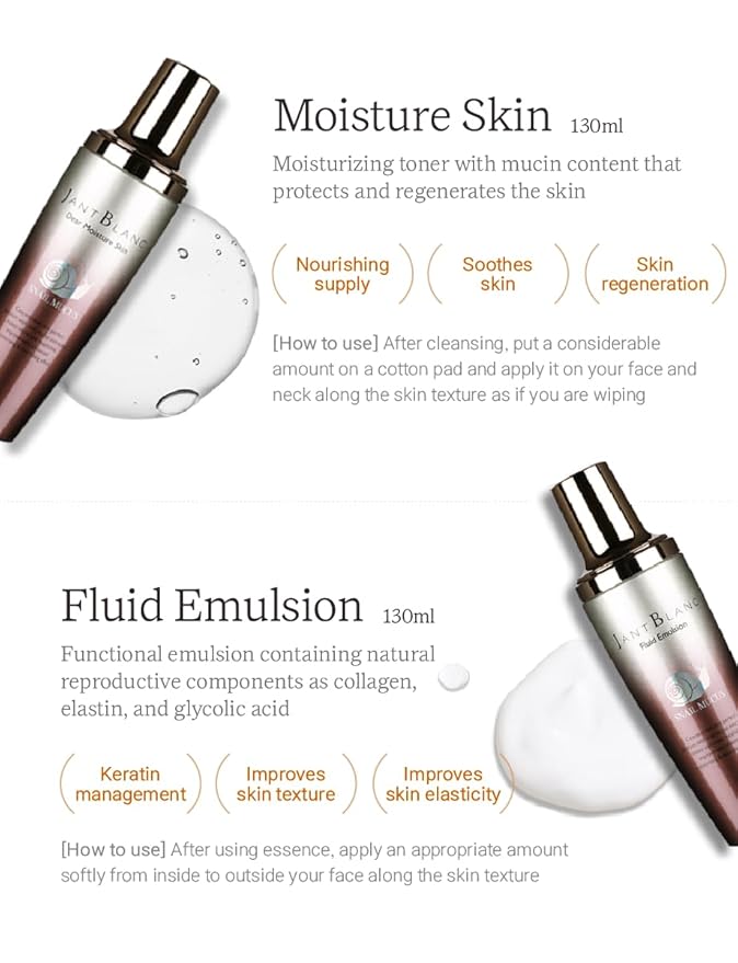 Jantblanc Snail -Mucus Skin Care Set (Skin Care 4 Set)-GlimoraGlow