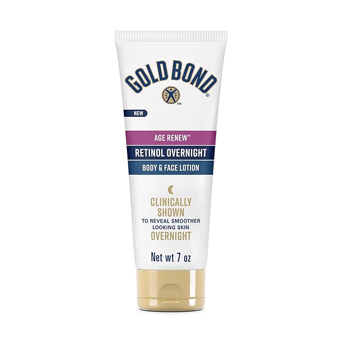 Gold Bond Age Renew Retinol Overnight Body & Face Lotion, With Retinol & Peptide Complex, for Dry Skin, 7 oz.-GlimoraGlow