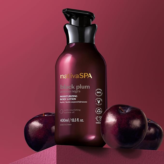 Nativa SPA by O Boticário, Black Plum Moisturizing Body Lotion, Long-Lasting Hydration and Lightweight, Fragranced Moisturizer, 13.5 Ounce-GlimoraGlow