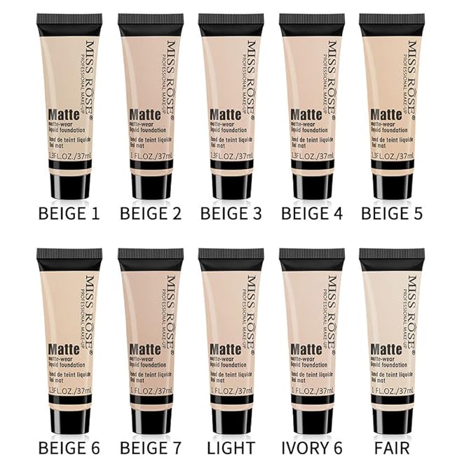 2 Pack Liquid Foundation Cream for Face Makeup,Durable Full Coverage Matte Concealer Make Up,Oil Control & Waterproof Base Primer -1+1 Fl.Oz (BEIGE 3#)-GlimoraGlow