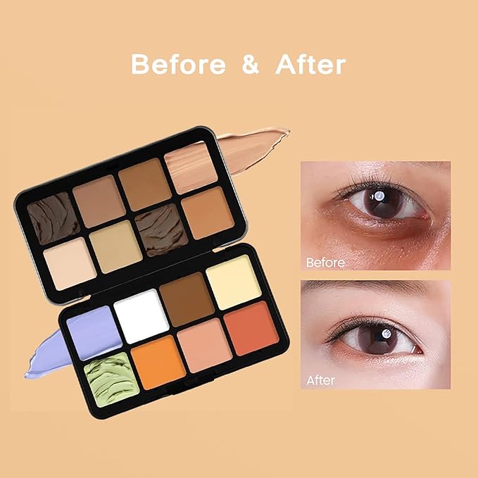 16 Color Corrector Concealer Foundation Palette Cream Set, Orange Green Peach Color Correcting Camouflage Makeup Cream Contour Palette with 11Pcs Makeup Brush Kit for Dark Circles Dark Spots-GlimoraGlow