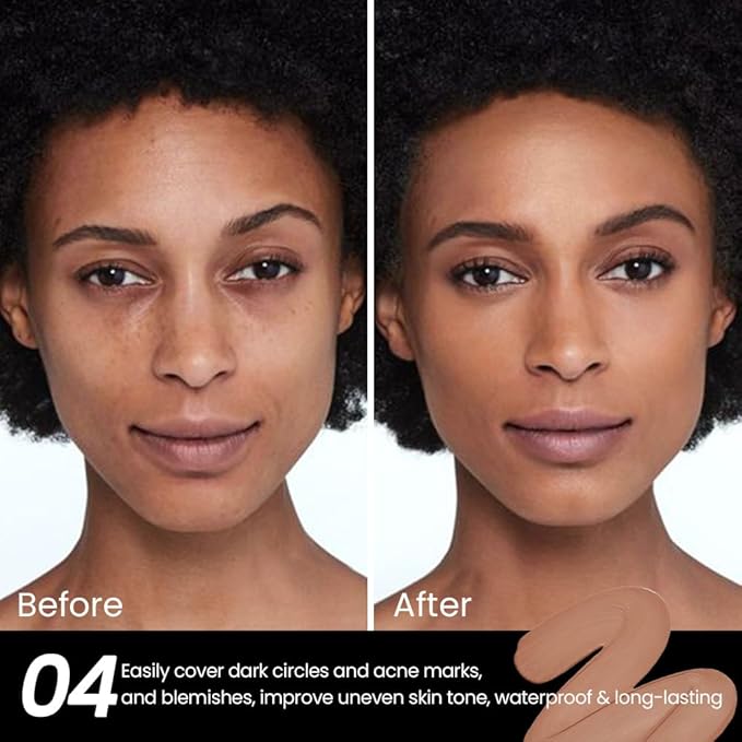 2 Pack Liquid Foundation Cream for Face Makeup,Durable Full Coverage Matte Concealer Make Up,Oil Control & Waterproof Base Primer -0.35+0.35 Fl.Oz (03+04#)-GlimoraGlow