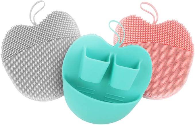 INNERNEED Soft Silicone Facial Cleansing Brush Set, Gentle Exfoliating and Massaging Face Scrubber Pad, Anti-Slip Design for Blackhead Removal and Skin Care (Pack of 3)-GlimoraGlow