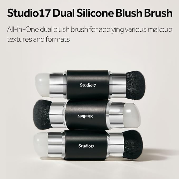 Dual Ended Silicone Tip Blush Brush | Korean Olive Young Makeup Tool for Contouring & Blush Application | Skin-Friendly Non-Irritating Professional Face Makeup Brush-GlimoraGlow