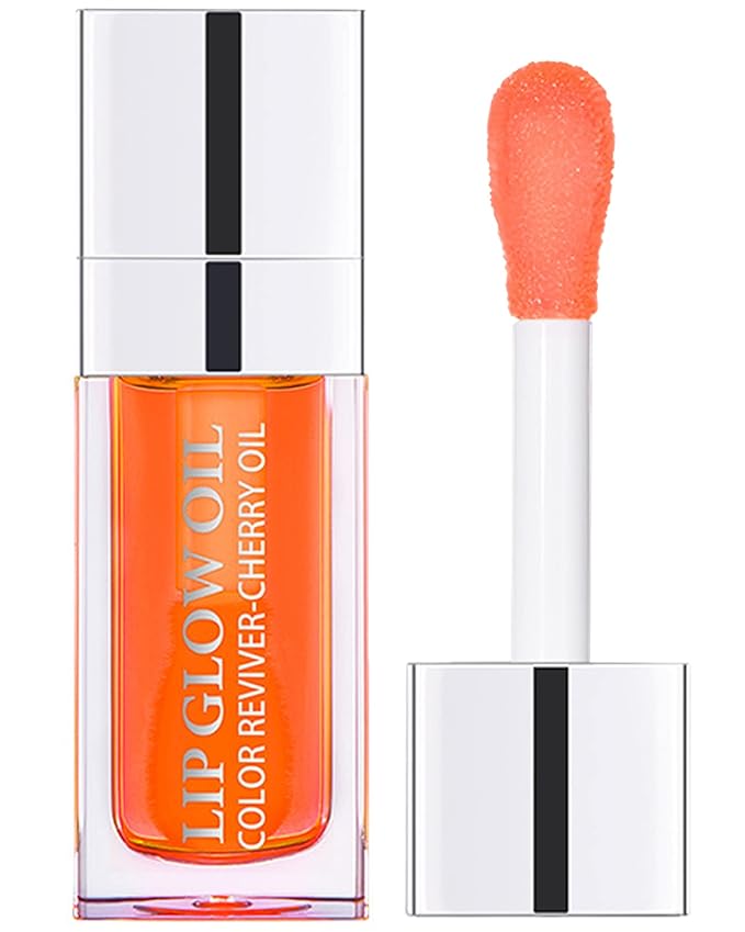 Hydrating Plumping Lip Glow Oil,Tinted Lip Gloss Lip Stain,Glow Reviver Lip Oil,Long Lasting Moisturizing Clear Lip Plumping Oil Tint for Lip Care and Dry Lips,Women's Day Makeup Gift for Women-004-GlimoraGlow