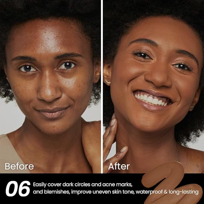 2 Pack Liquid Foundation Cream for Face Makeup,Durable Full Coverage Matte Concealer Make Up,Oil Control & Waterproof Base Primer -0.35+0.35 Fl.Oz (05+06#)-GlimoraGlow