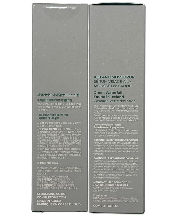 SERUMKIND Iceland Moss Serum - Soothing and Moisturizing Korean Face Serum 1.01 fl.oz. – Malachite, and Beta Glucan – Moisturize Flaky Skin - Vegan, Cruelty-Free, Unscented-GlimoraGlow