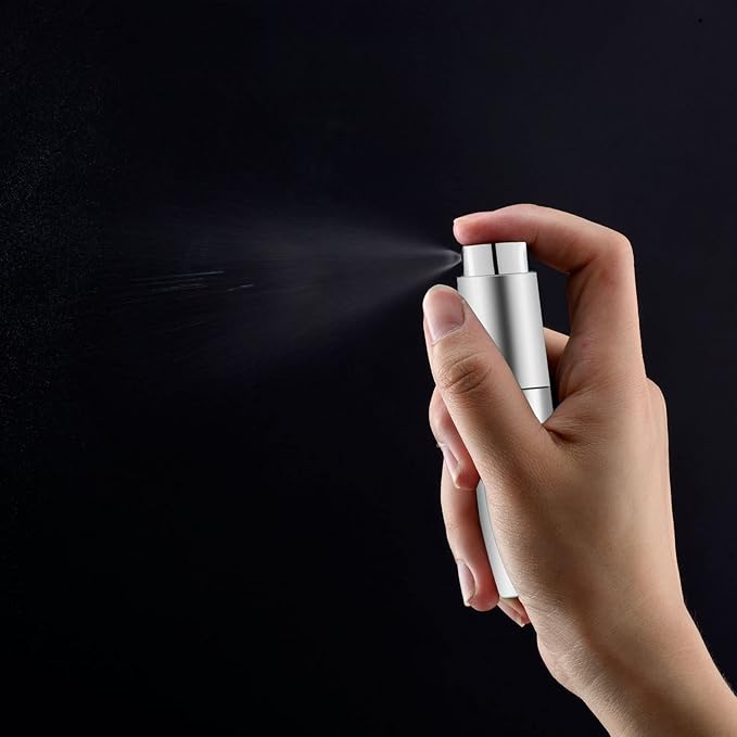 2 PCS/8ml Portable Mini Perfume Atomizer bottles, Empty Refillable Spray Bottle with 3 Types of Refill Tools, Pocket Travel Perfume Sample Bottles(Silver)-GlimoraGlow