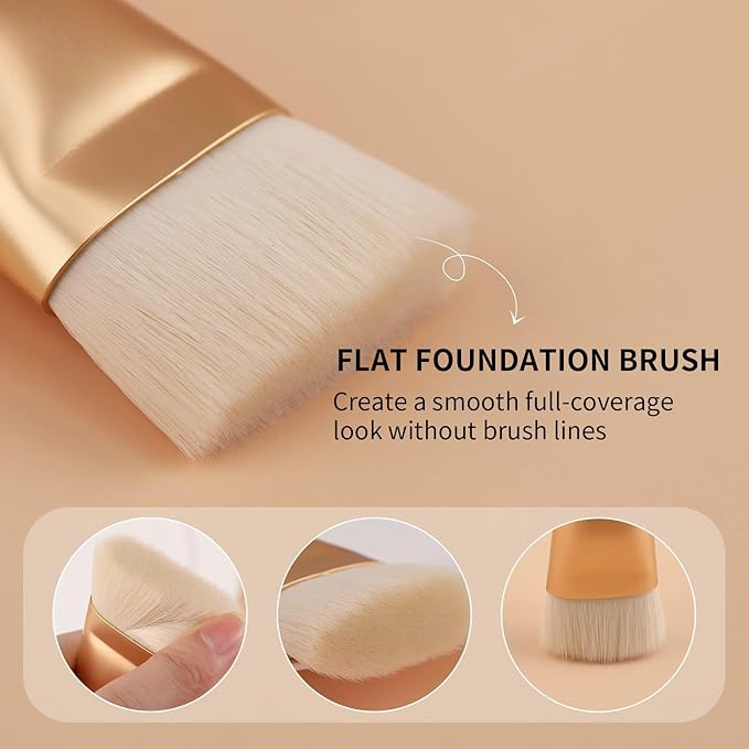 DUcare Contour Brush, Flat Top & Oval Head Face Contouring Brush For Blending & Buffing, Multi-Purpose Face Makeup Brushes for Liquid Foundation/Cream/Facial Mask-GlimoraGlow