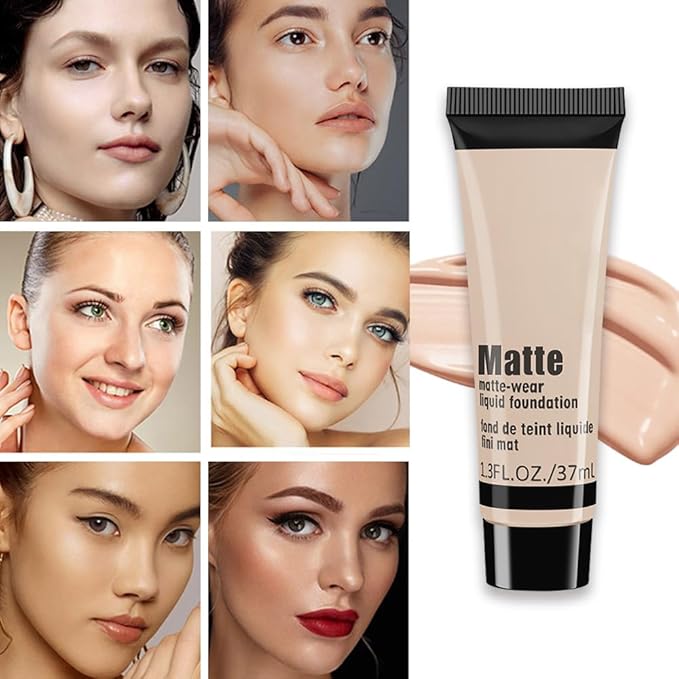 1 Pack Liquid Foundation Cream for Face Makeup,Durable Full Coverage Matte Concealer Make Up,Oil Control & Waterproof Base Primer -1 Fl.Oz-IVORY 6#-GlimoraGlow