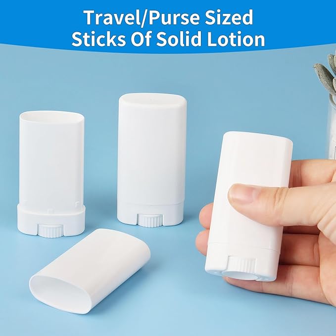 100PCS 15ML White Empty Oval Deodorant Lip Lipstick Balm Tubes Containers for DIY Homemade Crayon Chapstick Holder-GlimoraGlow