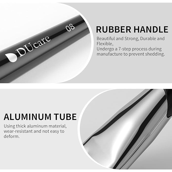 DUcare Flat Foundation Brush for Liquid Makeup, Premium Synthetic Hair Concealer/Kabuki Makeup Brush, Dense Bristles Design, Multi-Purpose Face Brushes for Liquid/Cream/Facial Mask-GlimoraGlow