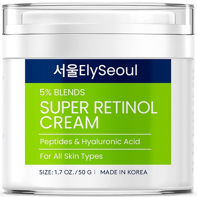 Retinol Cream for Face Korean Skincare: Anti-Aging Collagen Peptides & Hyaluronic Acid Face Cream for Women, 1.7 oz.-GlimoraGlow