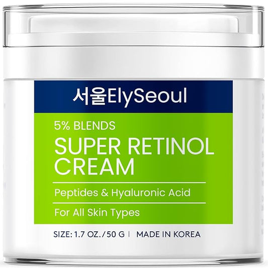 Retinol Cream for Face Korean Skincare: Anti-Aging Collagen Peptides & Hyaluronic Acid Face Cream for Women, 1.7 oz.-GlimoraGlow