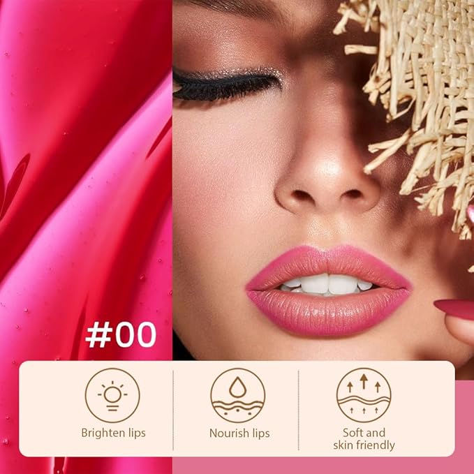 2 Pcs Matte Liquid Lip Stain Peel Off Lip Liner, Long Lasting Lip Tattoo, Waterproof & Transfer-Proof Lip Liner Peel Off Lip Gloss for All Skin Types.#00+#02-GlimoraGlow