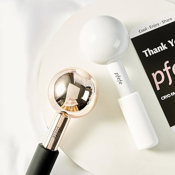 Ice Globes for Face & Eyes, Unbreakable Stainless Steel Cryo Sticks for Beauty Routines, Facials Cold Roller Cooling Globes for Puffiness, Wrinkles, Dark Circles, Headaches-GlimoraGlow