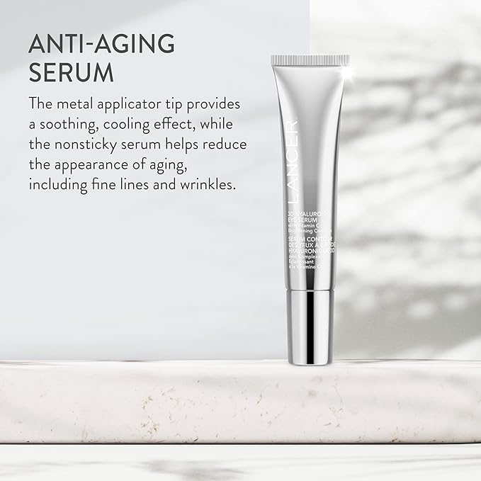Lancer Skincare 3D Hyaluronic Eye Serum with Vitamin C Brightening Complex, Anti-Aging Eye Cream, 0.5 Fluid Ounces-GlimoraGlow