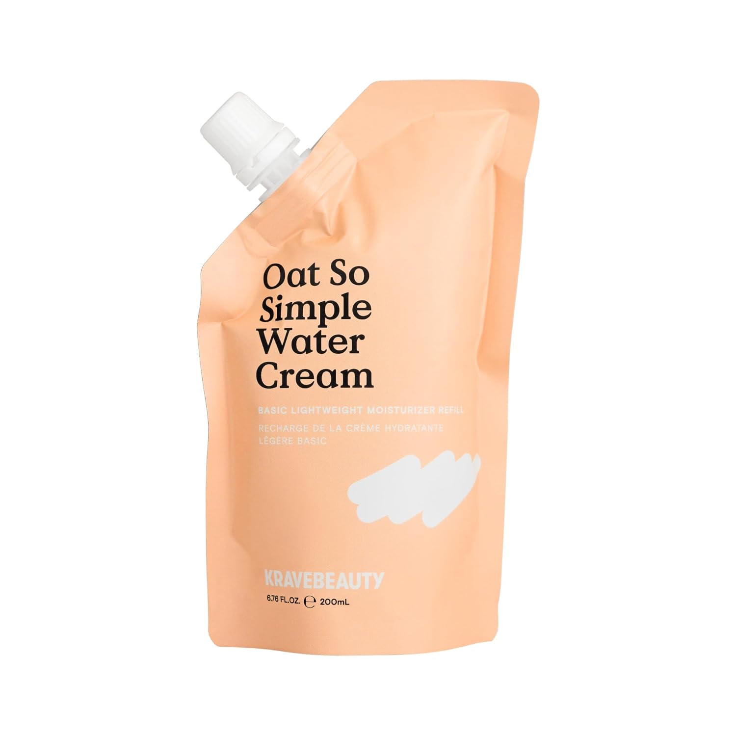 KraveBeauty Oat So Simple Water Cream Refill, Enriched With Oat & Squalane To Soothe & Lock In Moisture, Everyday Moisturizer, For All Skin Types, Vegan & Cruelty Free, 6.76 fl oz-GlimoraGlow