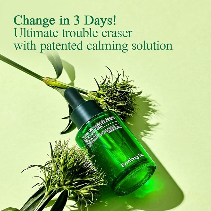 Pyunkang Yul PKY Ultimate Calming Solution Ampoule for Sensitive Skin with Patented Ingredients, Serum Intensely Calms & Soothes Redness with Cica & Tea Tree, Korean Skincare (1.01 Fl. Oz, 30ml)-GlimoraGlow
