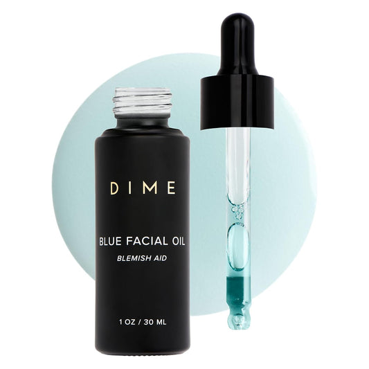 DIME Beauty Blue Facial Oil, 1 oz / 30 mL - Blemish Spot Treatment with Blue Tansy, Black Cumin Seed, Rosehip, and Grapeseed Oils-GlimoraGlow
