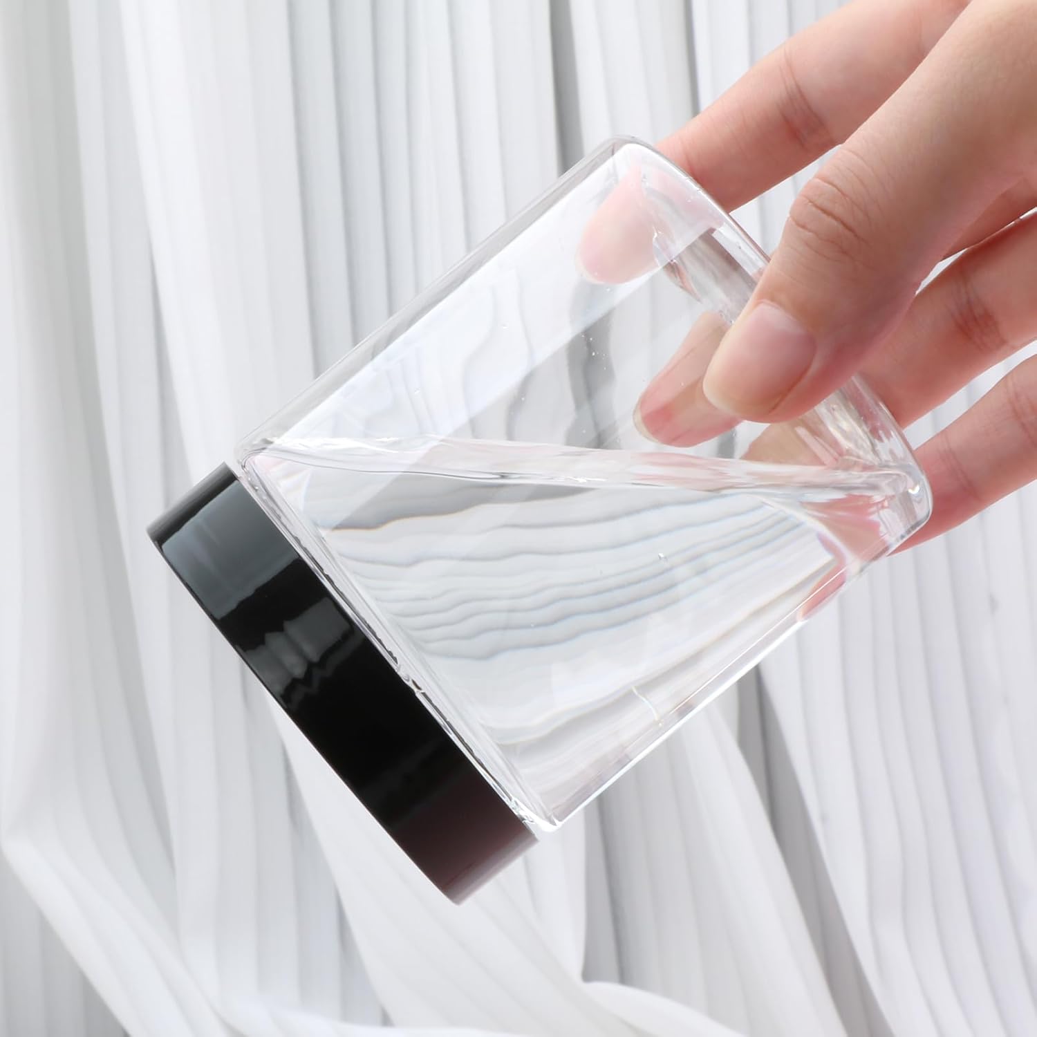 16 Pack 8oz Plastic Containers with Lids, Jars with Lids, Great for storing,lip balms, creams, ointments, cosmetics, samples-GlimoraGlow