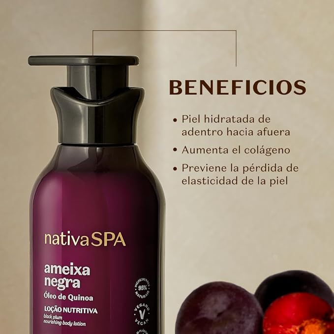 Nativa SPA by O Boticário, Black Plum Moisturizing Body Lotion, Long-Lasting Hydration and Lightweight, Fragranced Moisturizer, 13.5 Ounce-GlimoraGlow