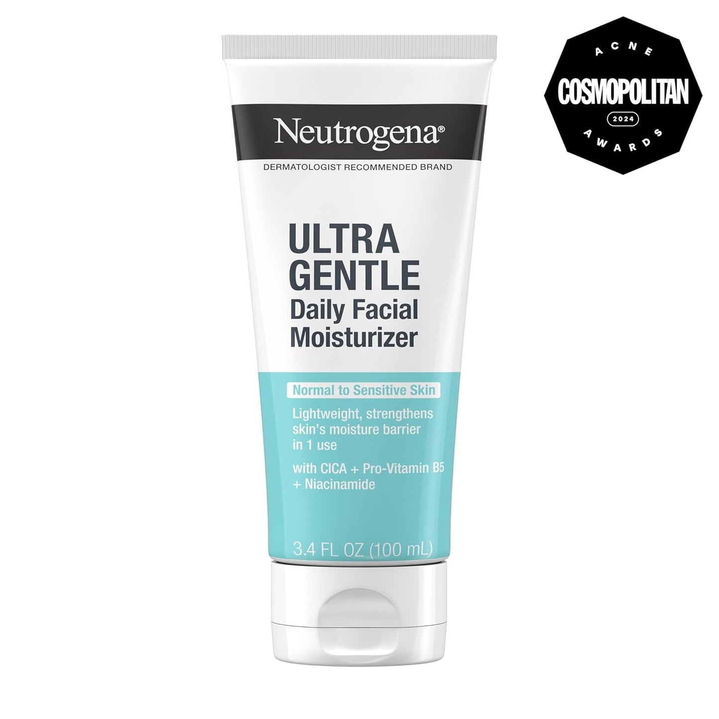 Neutrogena Fragrance Free Daily Facial Moisturizer, Face & Neck Moisturizer for Sensitive Skin with Vitamin B3, Pro-Vitamin B5 & Vitamin E Supports Skin's Dynamic Barrier, 3.4 fl. oz-GlimoraGlow