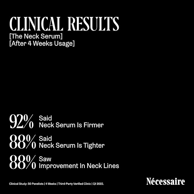 Nécessaire The Neck Serum. Fragrance-Free. 5 Peptides for Tech + Aged Neck. Skin Feels Firm, Looks Lifted. Hypoallergenic. Dermatologist-Tested. 50 ml-GlimoraGlow