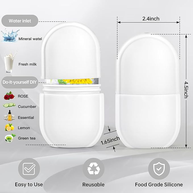 Upgraded Ice Facial Roller for Face and Eye Beauty, Gua Sha Massage, Silicone Ice Mold-GlimoraGlow