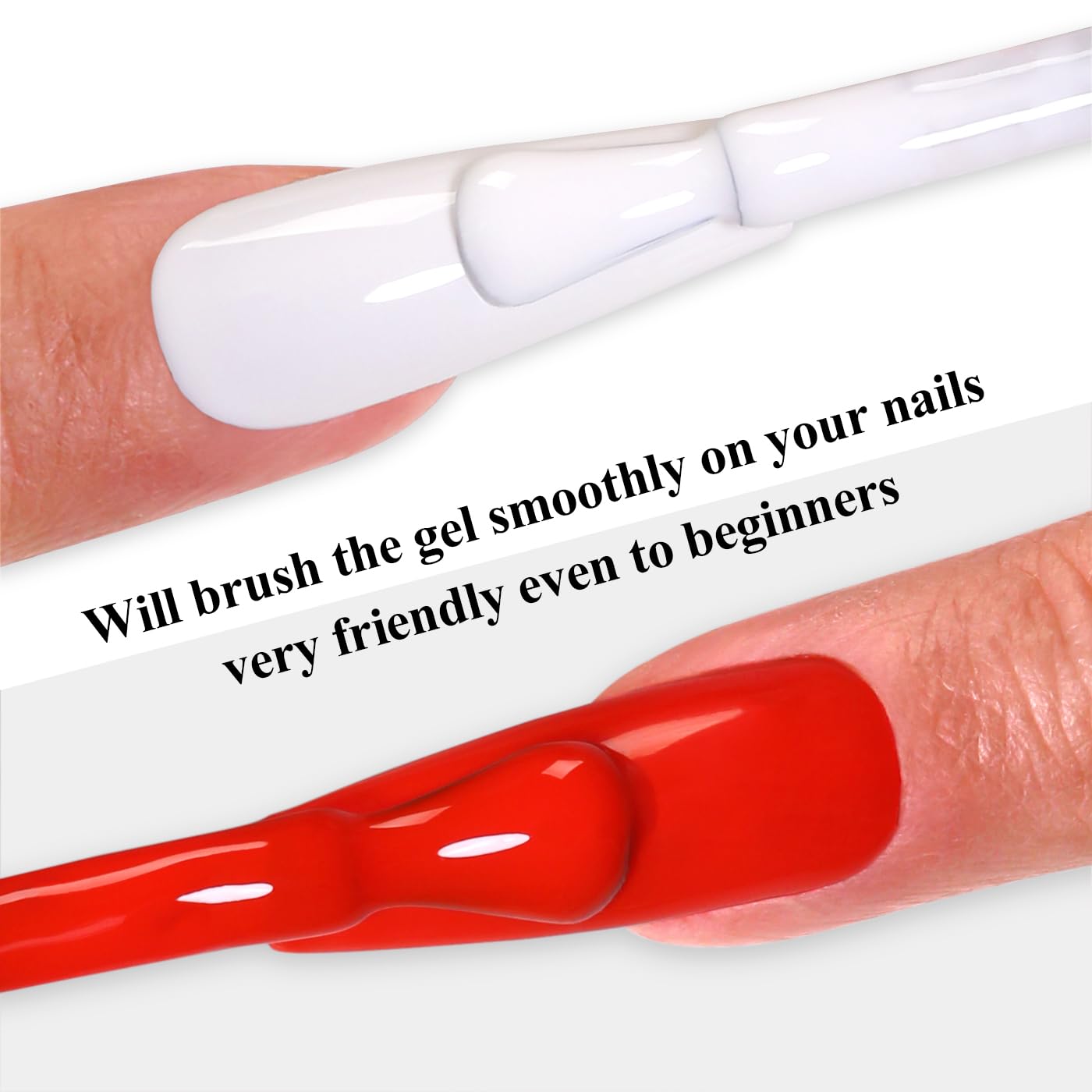 Imtiti Gel Nail Polish Kit, 2 Pcs 10ml Bright Red & White Colors Gel Polish Soak Off UV LED Spring Summer Red Gel Polish Nail Art Manicure Salon DIY Design Gel Nail Kit-GlimoraGlow