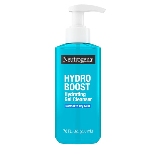 Neutrogena Hydro Boost Hydrating Face Wash & Makeup Remover, Gentle Facial Cleanser Gel with Hyaluronic Acid, Locks Moisture for Soft Supple Skin, Hypoallergenic, Oil-Free, Soap-Free, 7.8 fl oz-GlimoraGlow