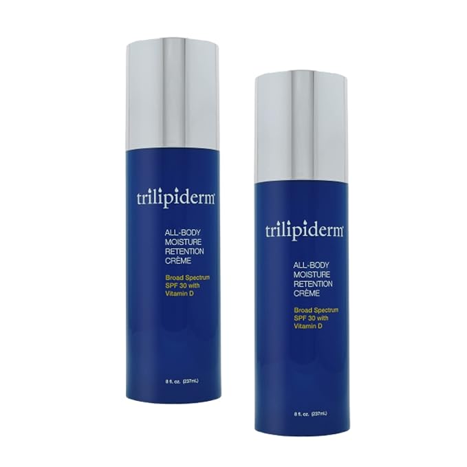 Trilipiderm Moisturizing Sunblock 8oz All Day Hydration for Body and Face, Vitamin D Enriched Broad Spectrum Sunscreen, Two Pack-GlimoraGlow