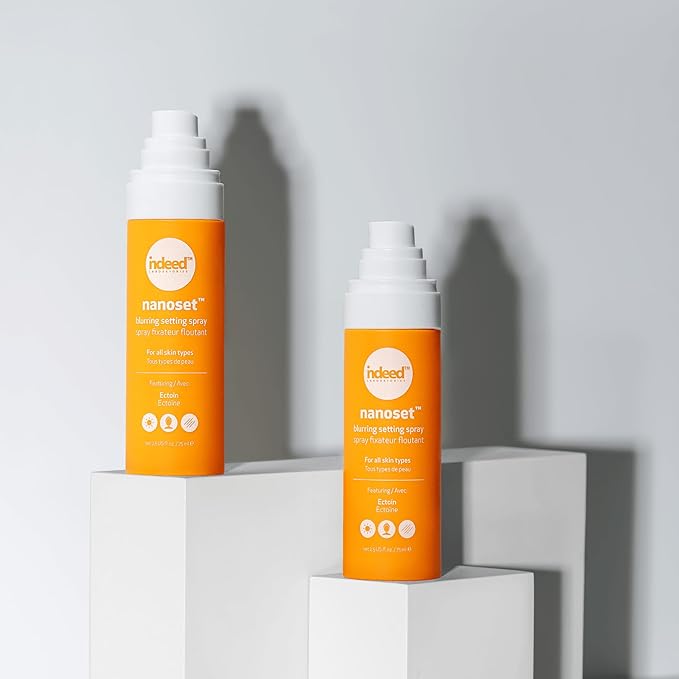 Indeed Labs Nanoset Blurring Setting Spray - Made With Ectoin - Lightweight, Long Lasting, Mattifying, Revitalizes, Controls Shine, Refreshes, Hydrates, All-Day Wear (Setting Spray)-GlimoraGlow