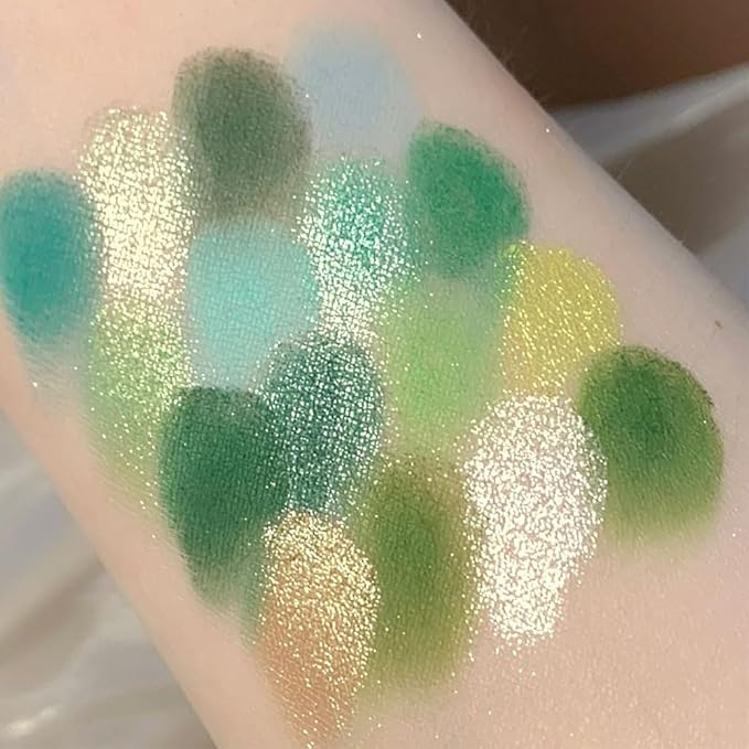 16 Colors Green Olive Matte Shimmer Eyeshadow Palette for Eye Makeup,High Pigmented White Gray Eye Shadow Primers Powder Palet de sombras de ojos-GlimoraGlow