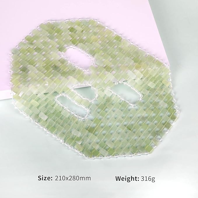 Jade Mask,100% Natural Stone Jade Sleep Mask Skincare Massage Tools for Puffy Eyes Dark Circles-GlimoraGlow