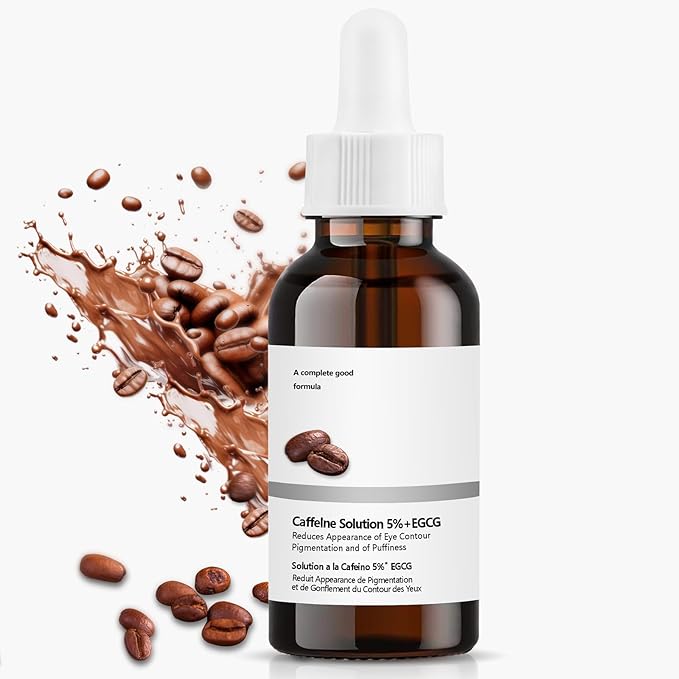 Caffeine Solution 5% + EGCG Eye Serum, 30ML Moisturizing Caffeine Eye Serum, Targets Dark Circles & Puffiness, Smooths Fine Lines-GlimoraGlow