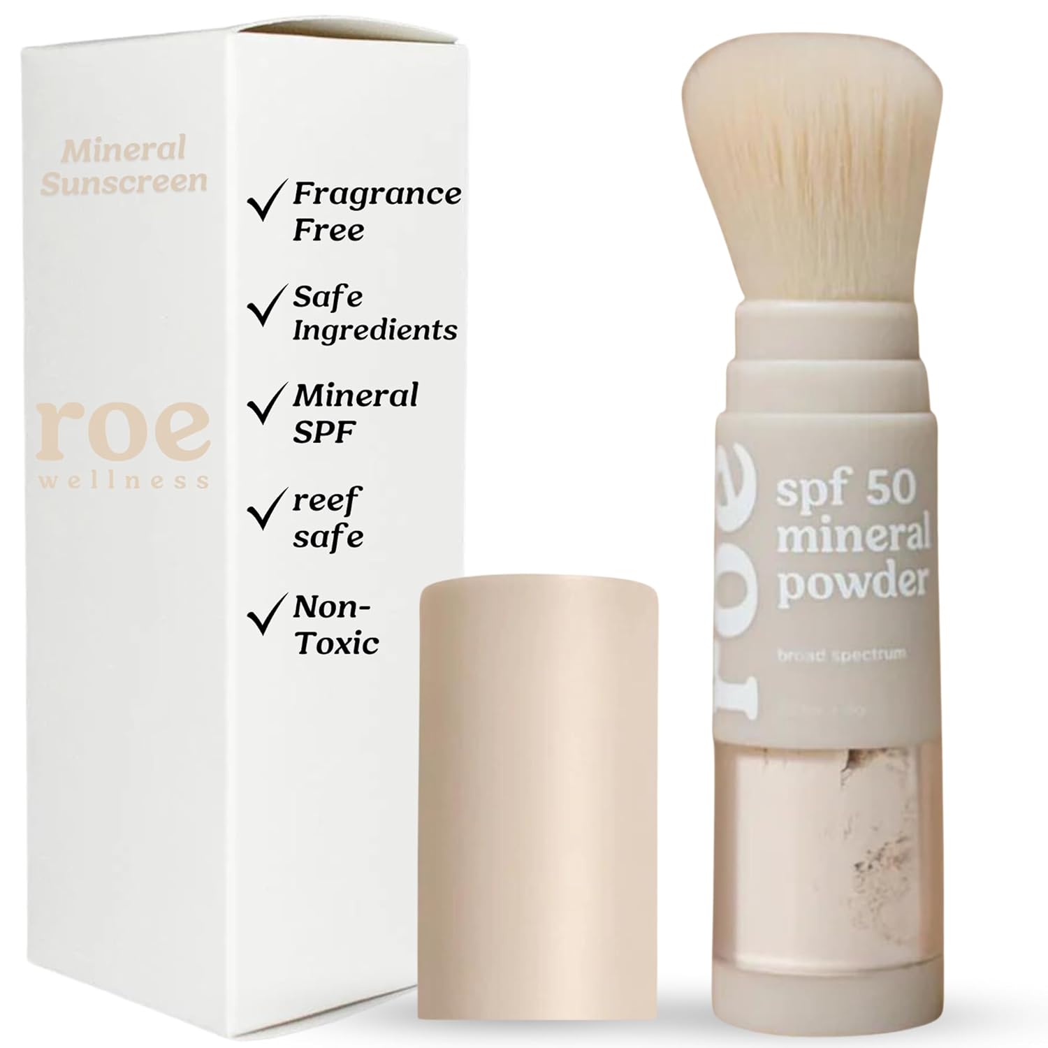 Roe Wellness- Kids SPF 50 Brush On Mineral Sunscreen Powder EWG, Reef-Friendly, Easy to Apply for Kids, Babies & Parents-GlimoraGlow