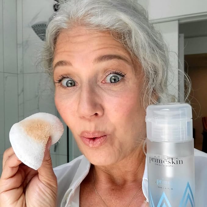 PrimeSkin Beauty Water – Deeply Hydrating Pro-Age Make-Up Remover for Mature Women – Clean, One Swipe – for All Skin Types – pH balanced, Hypoallergenic-GlimoraGlow