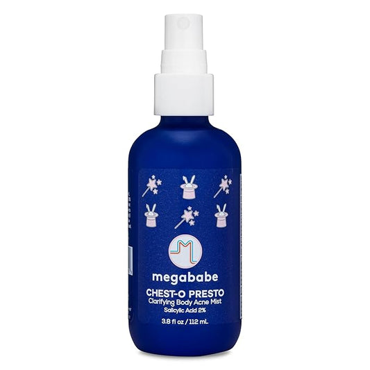 Megababe Chest-o Presto | Clarifying Body Acne Mist | Benzoyl Peroxide Free | 3.8 fl oz-GlimoraGlow