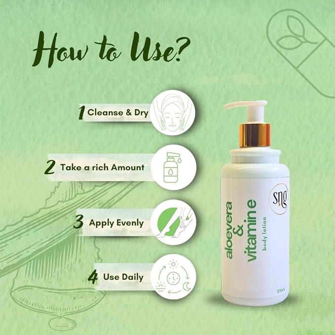 Aloe Vera Lotion for Dry Skin - Hand & Body Moisturizing Vitamin E Lotions 10.14 Fl Oz - Waterlily, Argan oil and Almond oil Extracts Skincare-GlimoraGlow