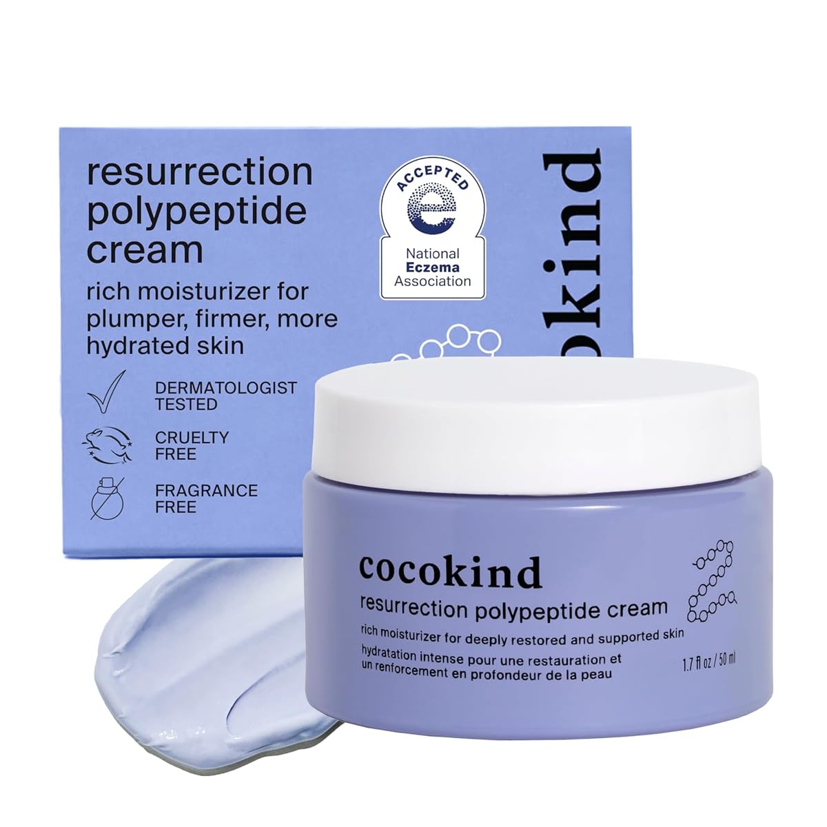 Cocokind Resurrection Polypeptide Cream, Hydrating Face Moisturizer with Peptides and Squalane, Anti Aging Skin Barrier Repair Cream for Dry Skin-GlimoraGlow