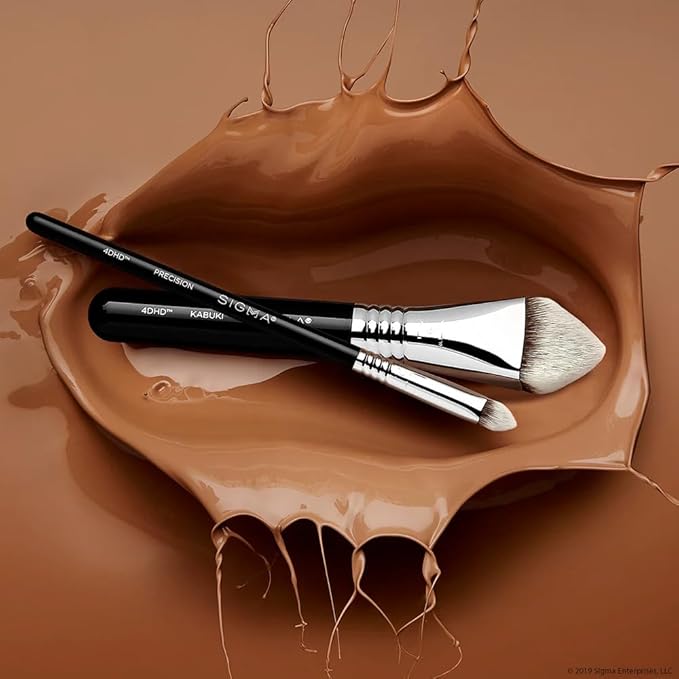 Sigma Beauty 4DHD Kabuki Brush – Pyramid-Shaped Kabuki Makeup Brush for Blending Concealer and Powder on Spots, Scars, Crevices and Under Eye - Offers Precise Application & Detailed Coverage-GlimoraGlow