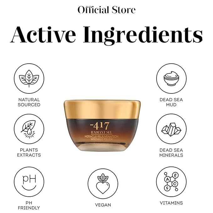 '-417 Dead Sea Cosmetics Miracle Rejuvenation Wrinkle Filler With Jojoba Oil & Collagen for Instant Visible Lifting and Smoothing - 100% Vegan-GlimoraGlow