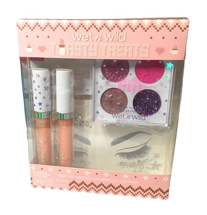 (1) Wet n Wild Toasty Treats Best of Fantasy Makers Makeup Collection- Includes 1 Gem Face Mask, 2 Lip Glosses and 1 Pigment Palette-GlimoraGlow