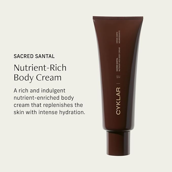 Nutrient Rich Body Cream. Sacred Santal Nourishing Moisturizer with Niacinamide and Banana Flower Extract. Deep Hydration, Thick Body Lotion, Dry Skin Cream for Women and Men, 8 Fl Oz-GlimoraGlow