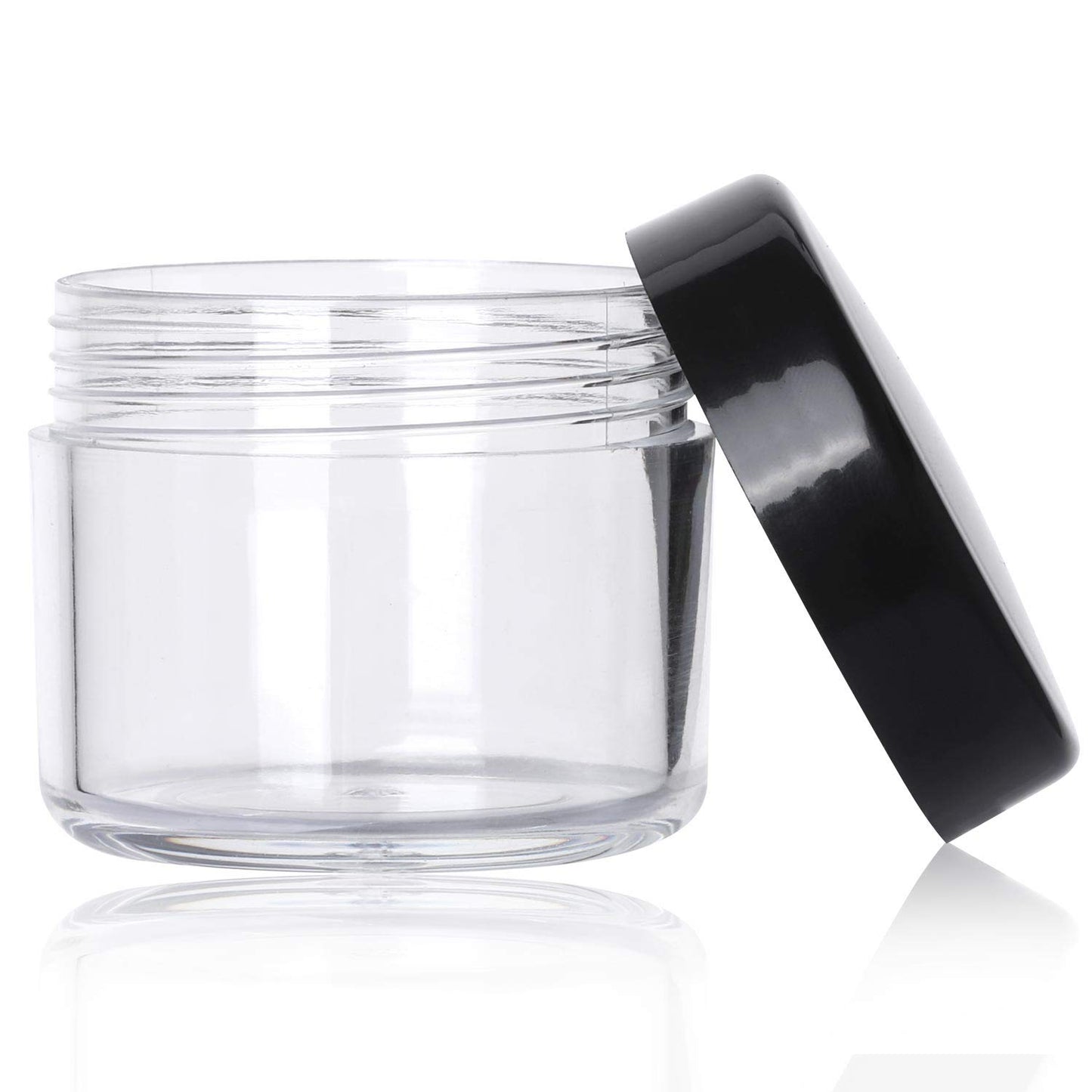 100 Count Refillable Cosmetic Containers with Lids 20 Grams Black Makeup Sample Jars for Beauty Products - Black-GlimoraGlow