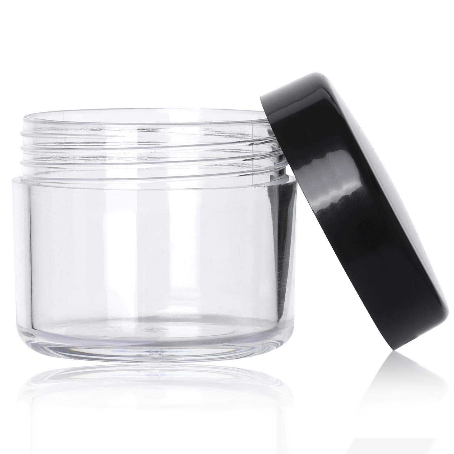 100 Count Refillable Cosmetic Containers with Lids 20 Grams Black Makeup Sample Jars for Beauty Products - Black-GlimoraGlow