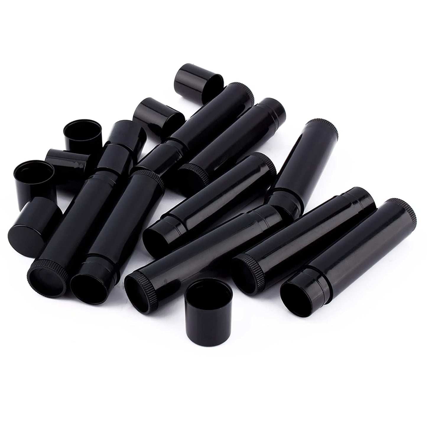100 PCS Lip Balm Containers, 5 ML Chapstick Tubes Empty, Lip Balm Tubes, with Cap, for Girls, Lip Gloss 62 MM x 14 MM, Black-GlimoraGlow