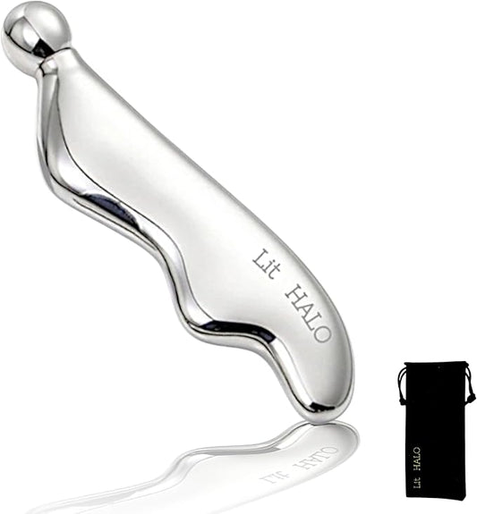 4-in-1 Gua Sha Massager: Stainless Steel Cryo Gua Sha Facial Tools for Face, Neck, Body – Lymphatic Drainage Massager, Facial Roller, Reduce Puffiness, Improve Circulation Beauty Tools-GlimoraGlow