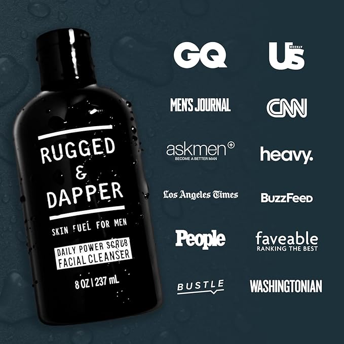 Premium Daily Power Scrub | 8 oz | Exfoliating Mens Face Wash | Deep Cleans + Prevents Breakouts | Face Wash Men's | Natural Ingredients | Made in USA-GlimoraGlow